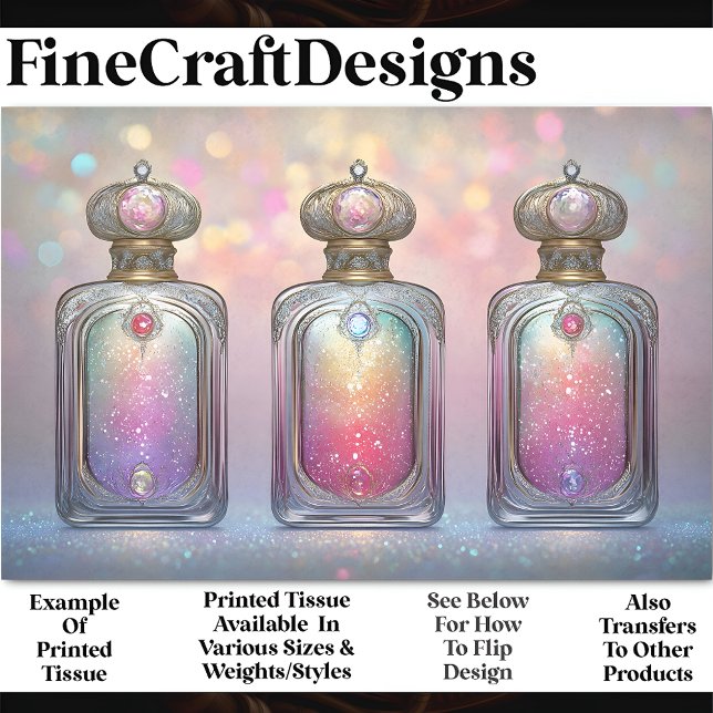 Papel De Seda Frascos de Perfume com Glitter Stardust AF5 Decoup (Criador carregado)