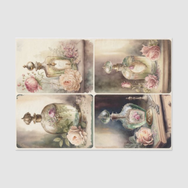 Papel De Seda Frascos de Perfume Franceses (Frente )