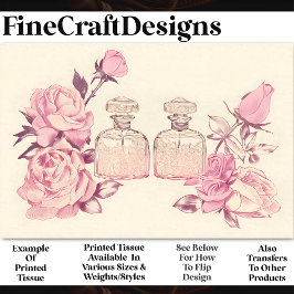 Papel De Seda Frascos de Perfume Vintage Rosa & Rosas AE1 Decoup