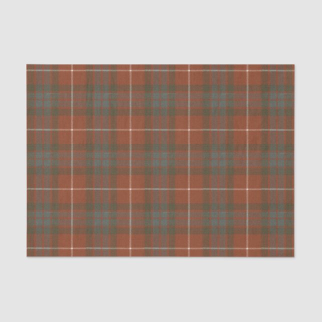 Papel De Seda Fraser Red Weathered Scottish Tart Tartan (Frente )