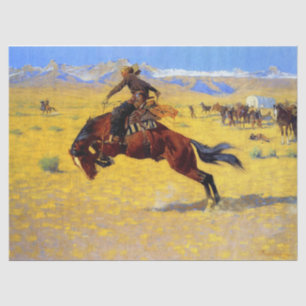 Papel De Seda Frederic Remington Western Art "A Fold Morning" Ti