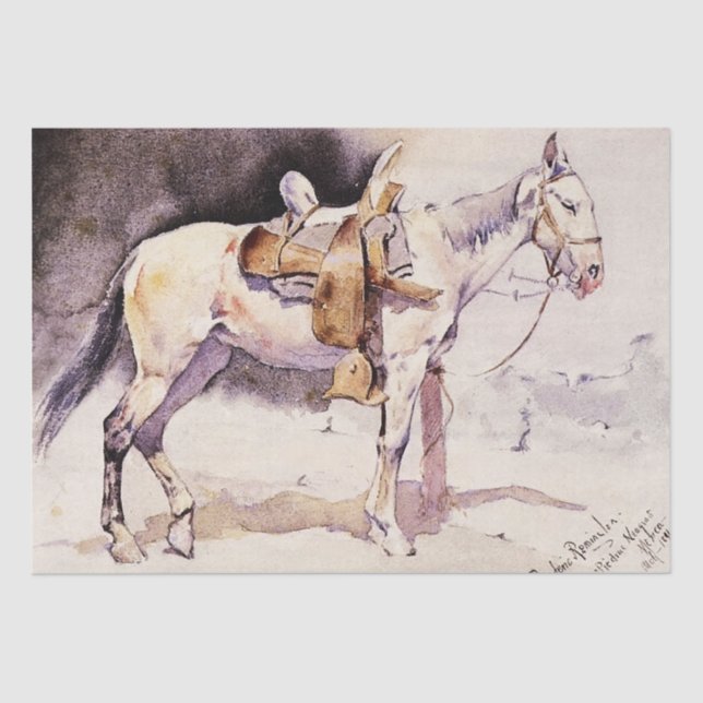 Papel De Seda Frederic Remington Western Art Pony Mexicano (Frente )