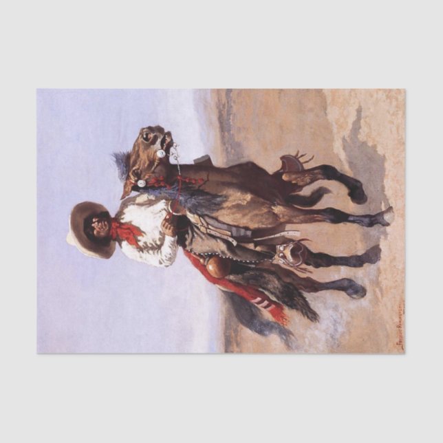 Papel De Seda Frederic Remington Western Art "Um Escoteiro Regio (Frente )