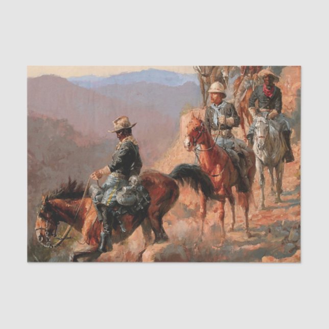Papel De Seda Frederick Remington "Com a 10ª Cavalaria" (Frente )