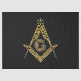 Papel De Seda Freemason (preto & ouro)