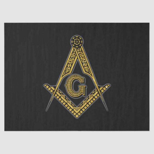 Papel De Seda Freemason (preto & ouro) (Frente )