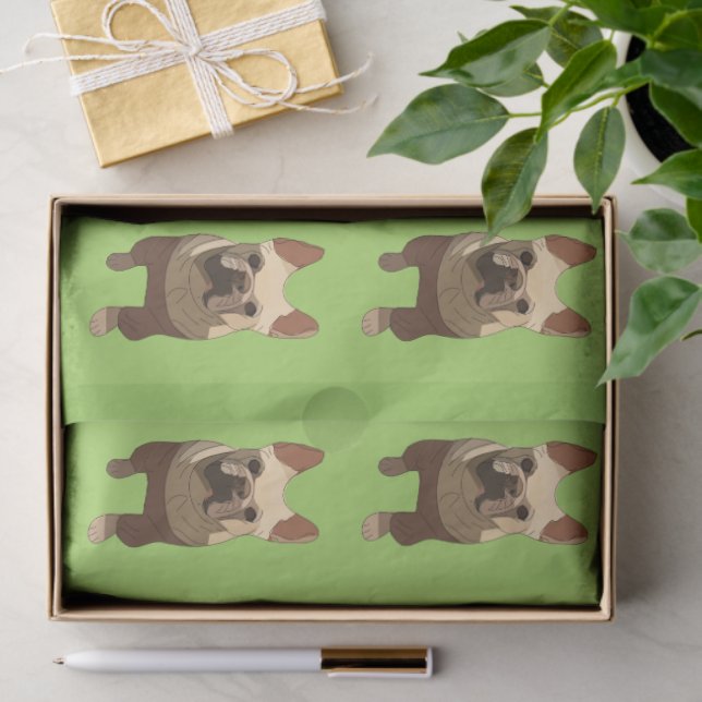 Papel De Seda French Bulldog, Lime Green (Presente)