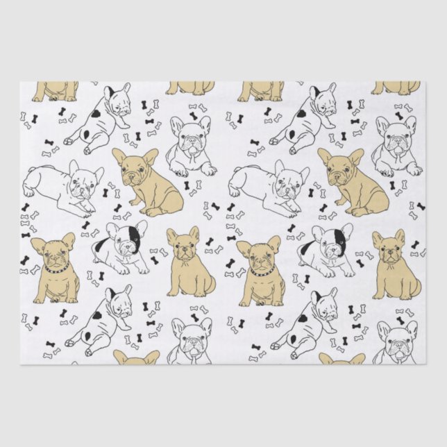 Papel De Seda Frenchie Loves Bones (Frente )