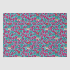 Papel De Seda Frida Kahlo em Pink Bougainvillea