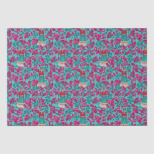 Papel De Seda Frida Kahlo em Pink Bougainvillea