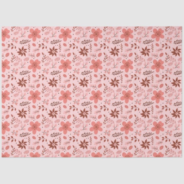 Papel De Seda Frio Rosa e Castanho deixa o Natal (Frente )