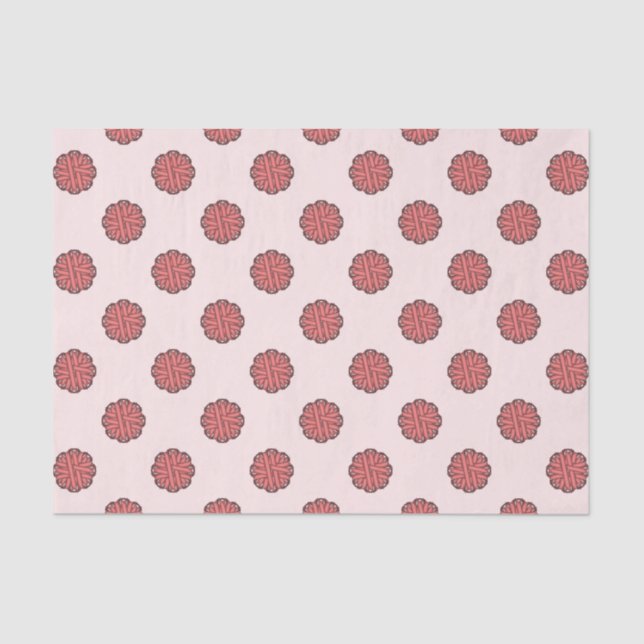 Papel De Seda Friso da Flor Rosa (Frente )