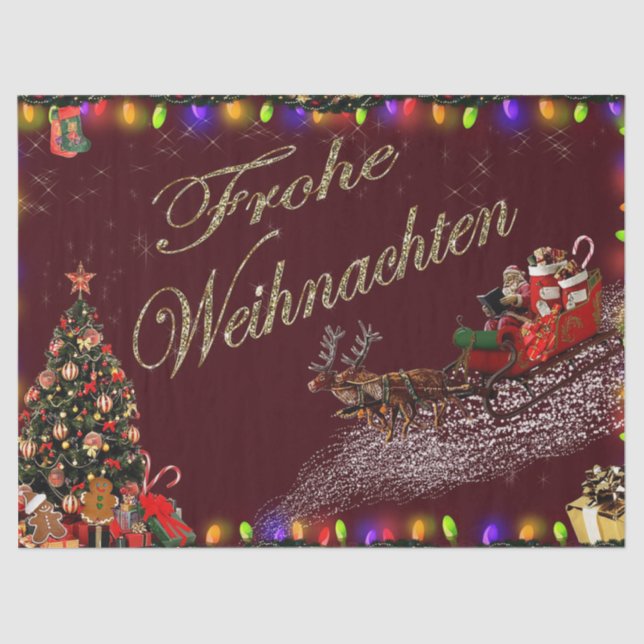 Papel De Seda Frohe Weihnachten (Frente )