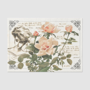 Papel De Seda Fronteira Francesa: Rosa Rosa Rosa - Escuro Rosa