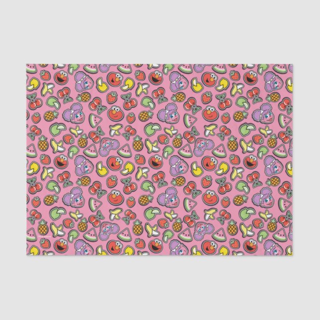 Papel De Seda Fruity Sticker Elmo & Abby Cadabby Pattern (Frente )