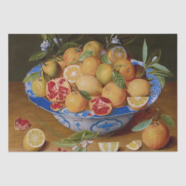 Papel De Seda Fruta "Ainda viva" por Jacob van Hulsdonck Decoupa (Frente )