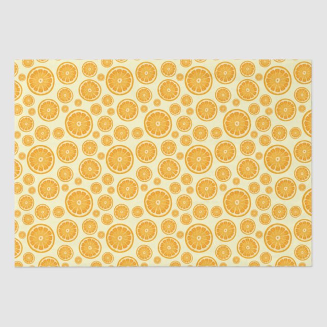 Papel De Seda Fruta de Citros de Corte Laranja (Frente )