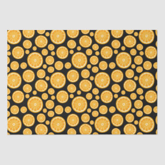 Papel De Seda Fruta de Citrus com Fatia Laranja Preto