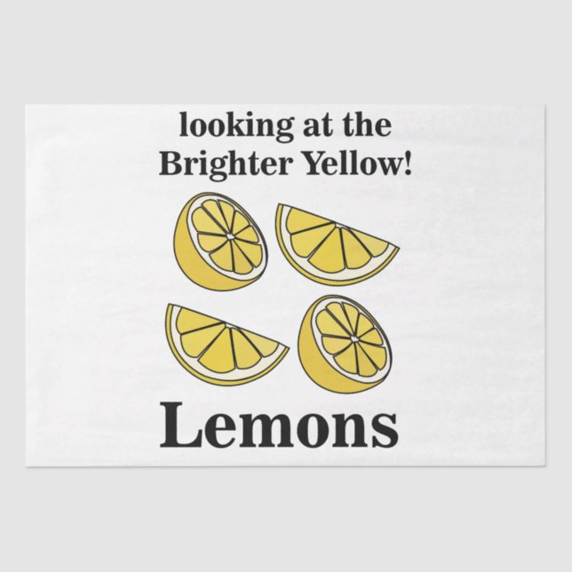 Papel De Seda Fruta De Limões Olhando Para Os Limões Amarelos Ma (Frente )