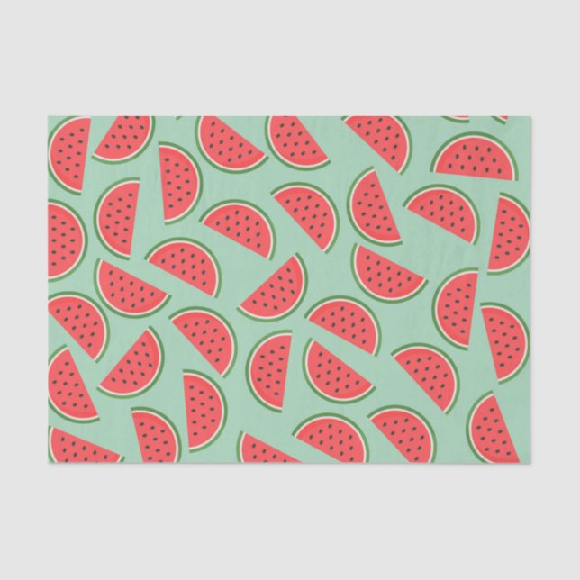 Papel De Seda Fruta de Padrão das Fatias de Melancia (Frente )