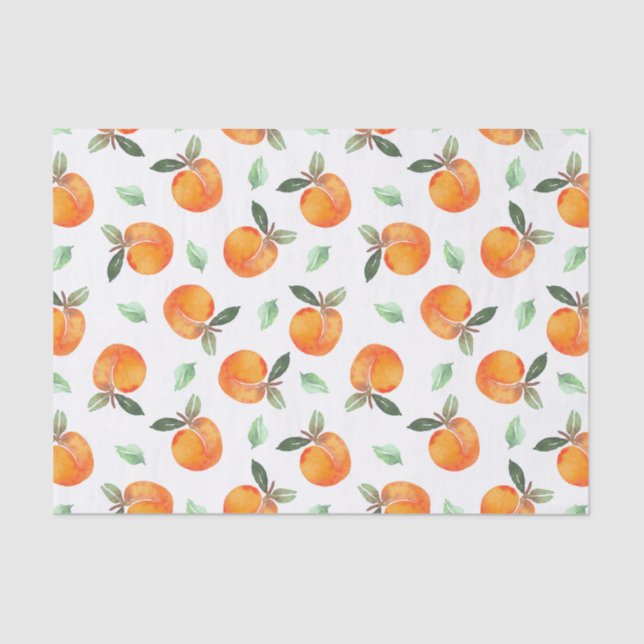 Papel De Seda Fruta de Pêssego de Aquarela (Frente )