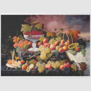 Papel De Seda Fruta de Vintage com Pintura de Vida Estática