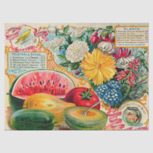 Papel De Seda Fruta e flores de vedação