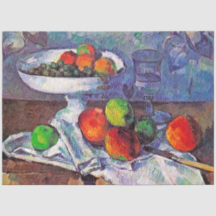 Papel De Seda Fruta, Vidro e Maçãs, Cezanne