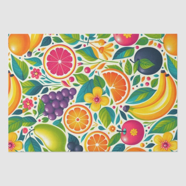 Papel De Seda Frutas coloridas (Frente )