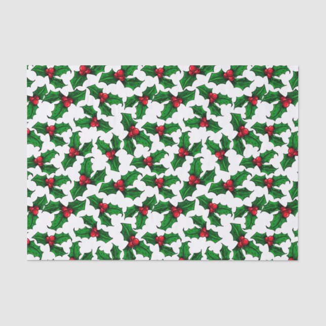 Papel De Seda Frutas Vermelhas de Azevinho (Frente )
