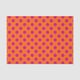Papel De Seda Fuchsia bolinhas em laranja