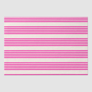 Papel De Seda Fuchsia e beige cinco listras padrão