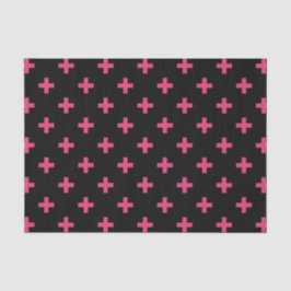 Papel De Seda Fuchsia polka cruza a preto