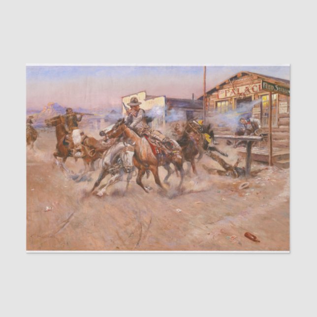 Papel De Seda Fuma de um. 45 de 1908 por Charles Marion Russell (Frente )