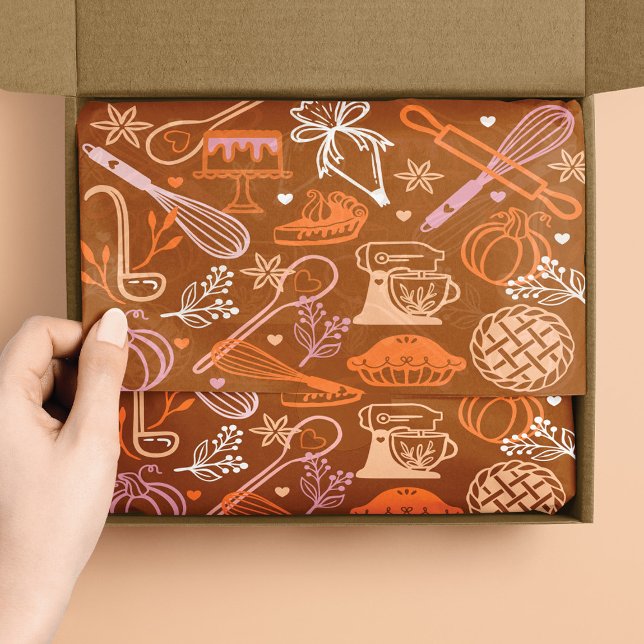 Papel De Seda Fun Colorful Baking & Cooking Utensil Thanksgiving (Fun Colorful Baking & Cooking Utensil Thanksgiving Tissue Paper)
