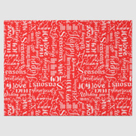 Papel De Seda Fun Modern Red Merry Christmas Script Decoupage