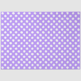 Papel De Seda Fun Purple With Irregular White Polka Dots