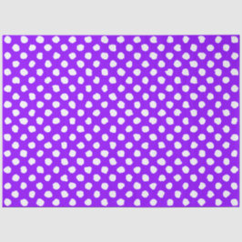 Papel De Seda Fun Purple With Irregular White Polka Dots