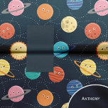 Papel De Seda Fun Solar System Planets Pattern for Kids Blue Tis<br><div class="desc">Give your little astronaut their own custom solar system gift tissue paper with this fun planet pattern. Tissue paper is dark blue and has the planets Mercury, Venus, Earth, Mars, Jupiter, Saturn, Uranus, and Neptune. There is also the sun and the moon. Add an optional first name for a personalized...</div>