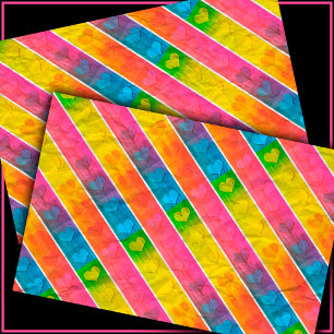 Papel De Seda [Fun with Stripes] Pattern #6c Hearts Decoupage