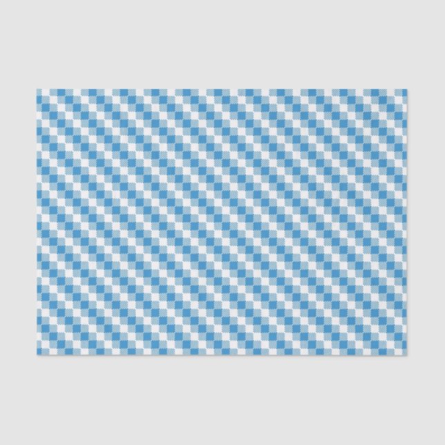 Papel De Seda fundo Azul-branco dos quadrados (Frente )