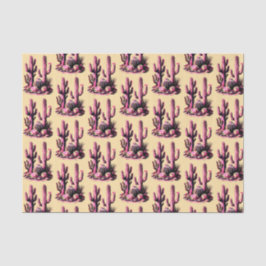 Papel De Seda Fundo Batch-Tan de Cactos Rosa