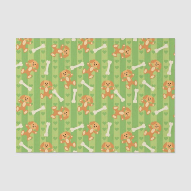 Papel De Seda fundo com cães e ossos (Frente )