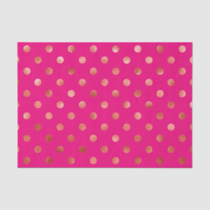 Papel De Seda Fundo cor-de-rosa com Bolinhas de folha metálica