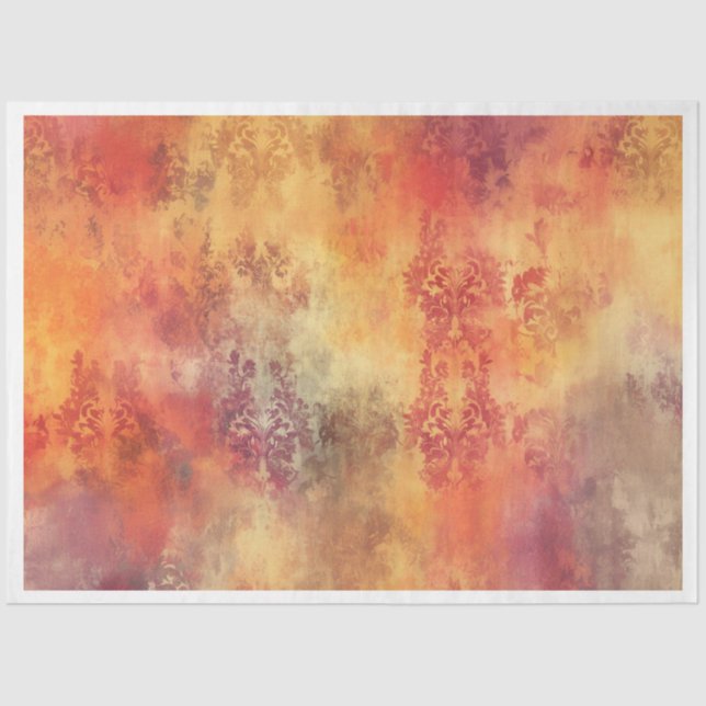 Papel De Seda Fundo de Damasco de outono (Frente )