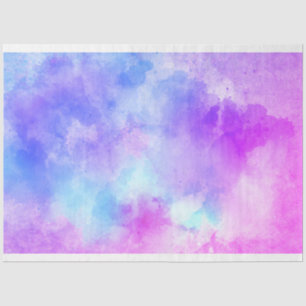Papel De Seda Fundo de Decoupage Azul Cor-de-Água Rosa