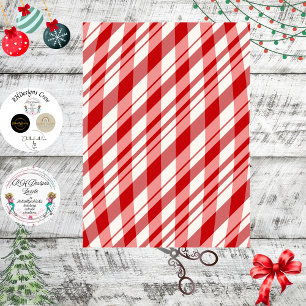 Papel De Seda Fundo de Decoupage Vermelho Branco de Hortelã-Pime