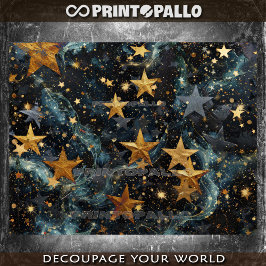 Papel De Seda Fundo de estrelas douradas de astronomia espacial