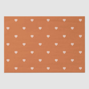 Papel De Seda Fundo do Mini Coração Laranja Queimado