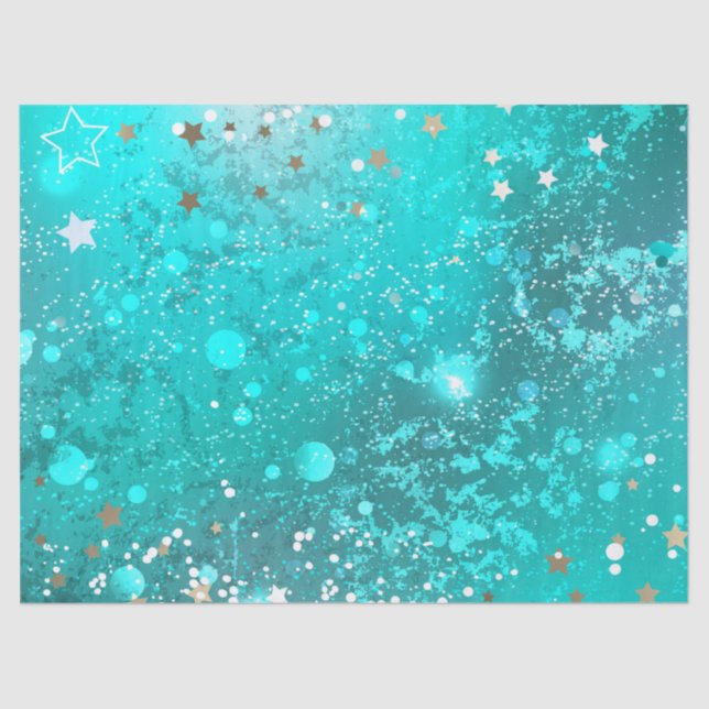 Papel De Seda Fundo do Mint Turquoise Foil (Frente )